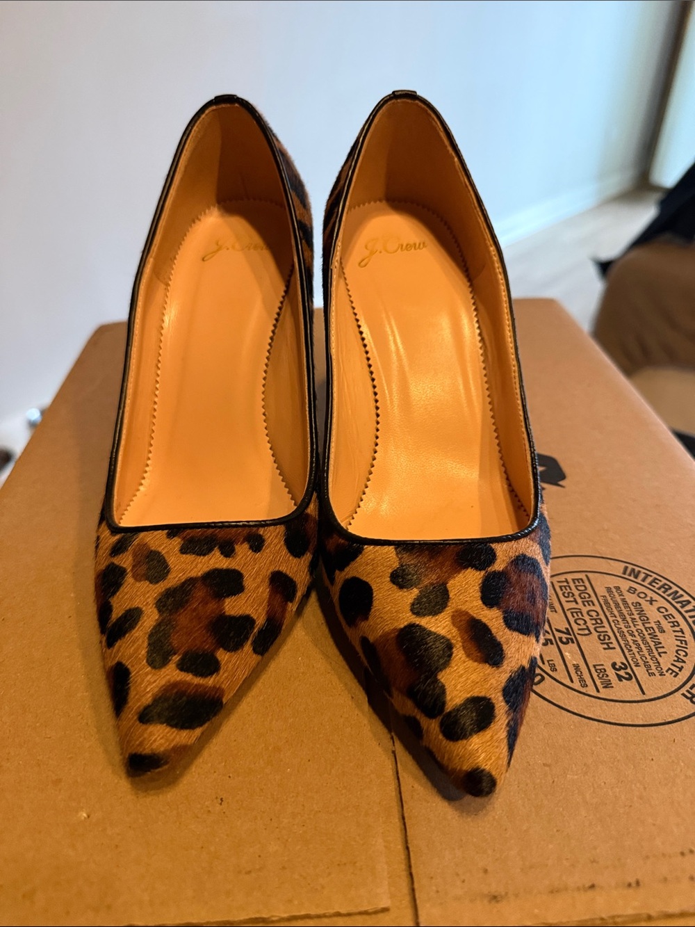 J Crew Leopard Calf Hair Leopard Pumps - Made in Italy